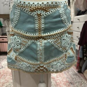 Elegant Crochet Detail Skirt - Blue Free People